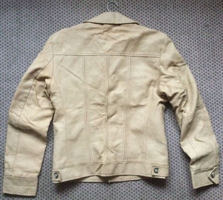 Jacke Lederimitat Cremefarben Grösse 50