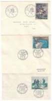 3 FDC - Künstler Briefmarken 1962, 1. Tag Stempel
