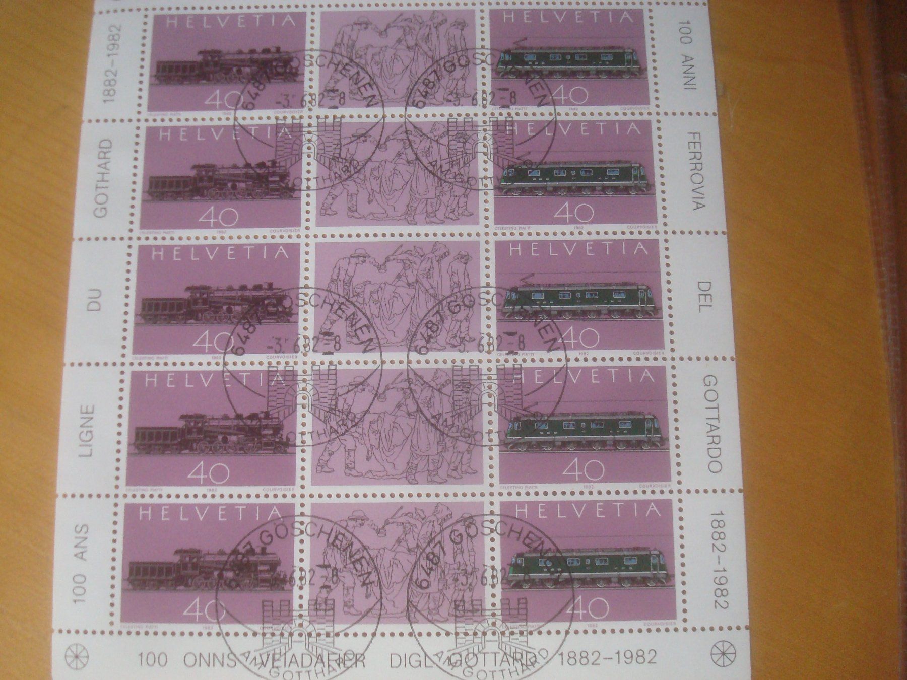 Tutti i francobolli: Mk1 Block mit Stempel GöSCHENEN 1982 – Usato da Gordola venduto da Polentaefung