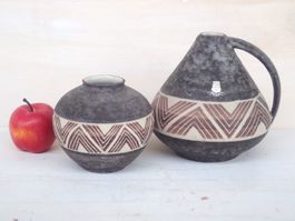 2 Vase ES Keramik Vintage Mid Century