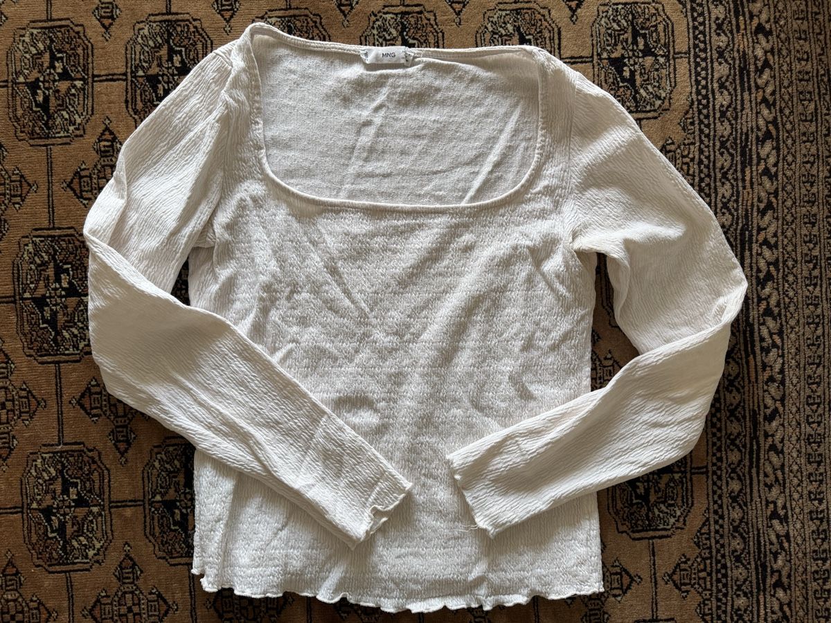 Mango Top: Mango Damen Langarmshirt weiss Grösse M  – Usato da Locarno venduto da Ery02 1