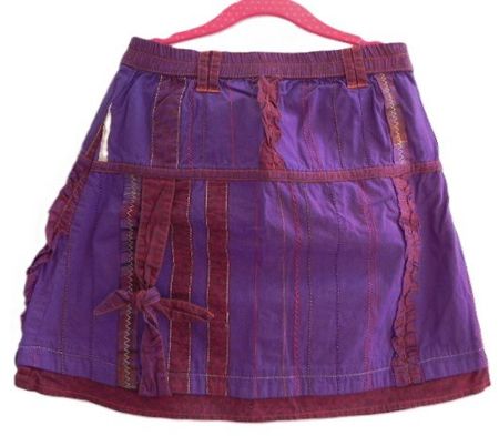 Gr. 134 140 CLAYEUX Blickfang Rock violett orange L35.5cm