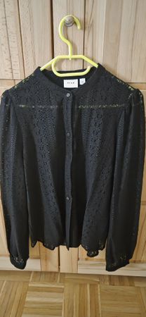 VILA Bluse schwarz Grösse L Spitze 