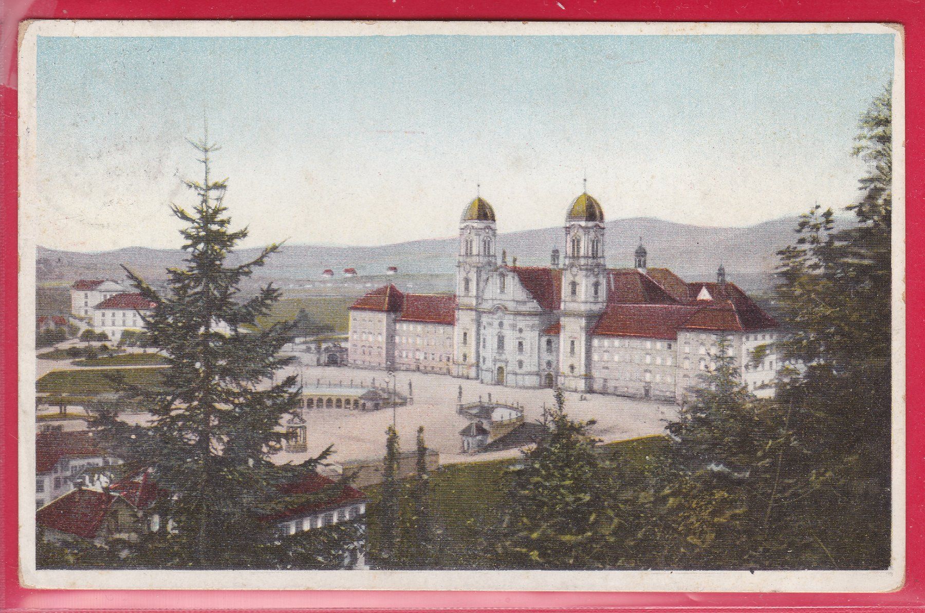 Cartoline postali: EINSIEDELN - KLOSTER, 22.8.1913 – Usato da Oberrieden venduto da Gebirgsstelze
