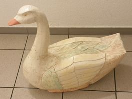 Vintage grosse Gans aus Holz geschnitzt schwer