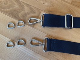 Taschenzubehör Set, chromfarben, 8-teilig, TOP !