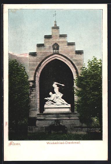 Cartoline postali: AK Stans, Winkelried-Denkmal – Usato da Berlin venduto da bartko-reher