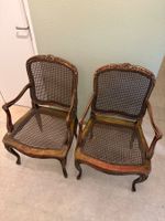 Paar antike vergoldete Fauteuils, Louis-XV-Stil, 19. Jh.