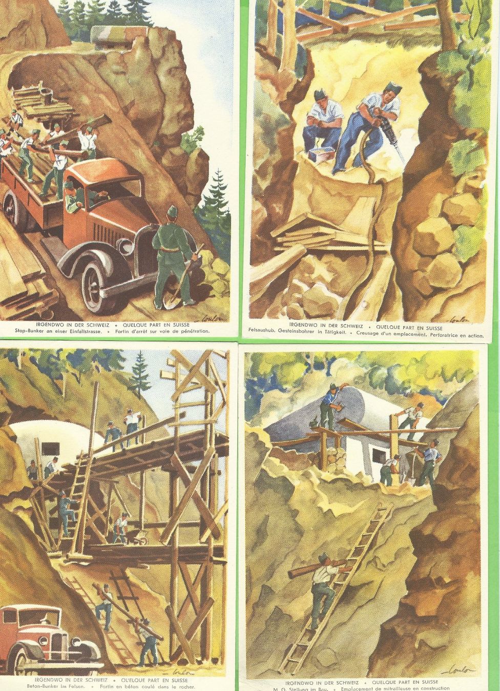 Cartoline postali: Schweizer Armee 1939/40,  13 Postkarten – Usato da Zürich venduto da t24_de 2
