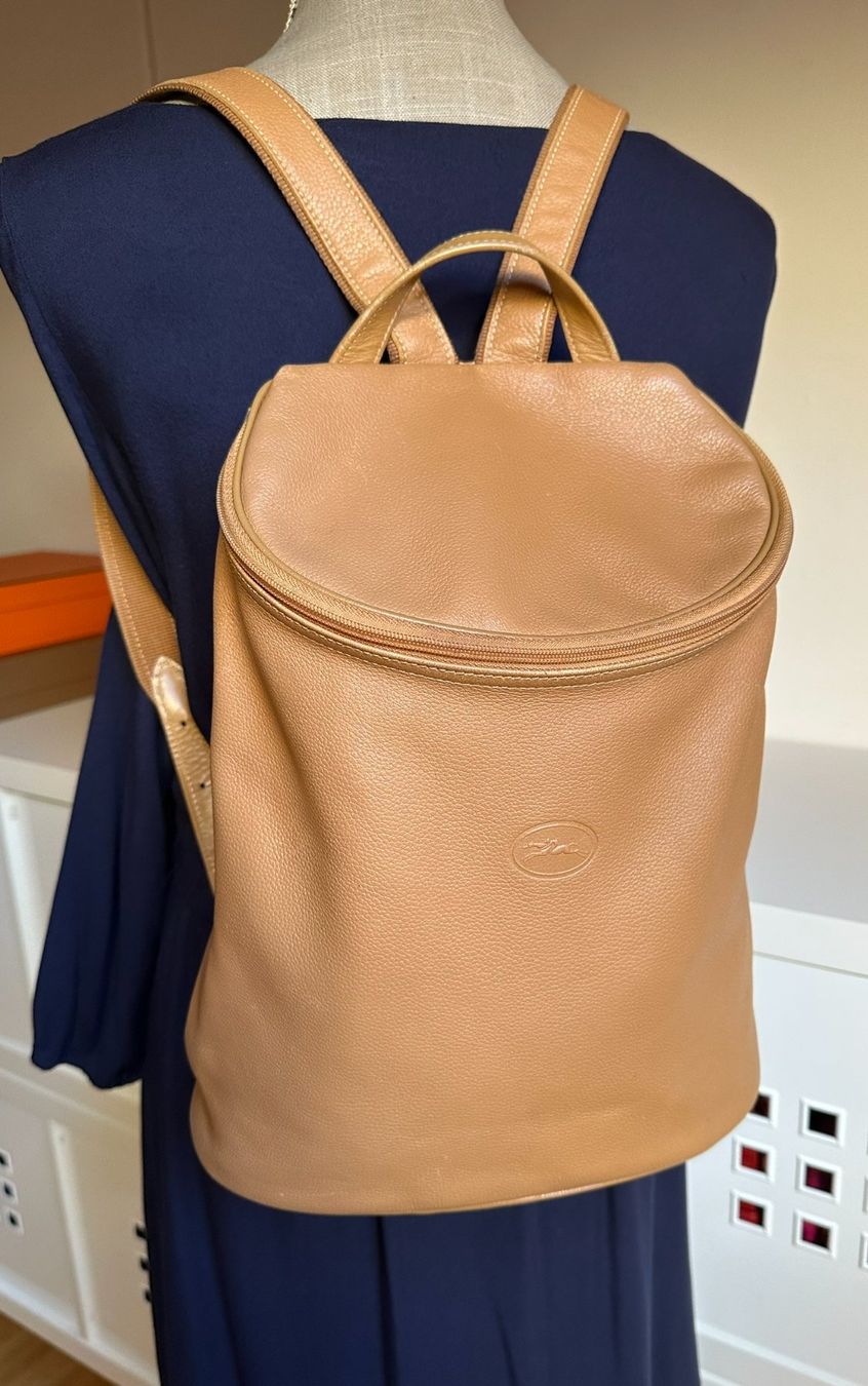 Longchamp Borse da donna: Longchamp sac à dos camel miel - taille M – Usato da Bernex venduto da euma1976