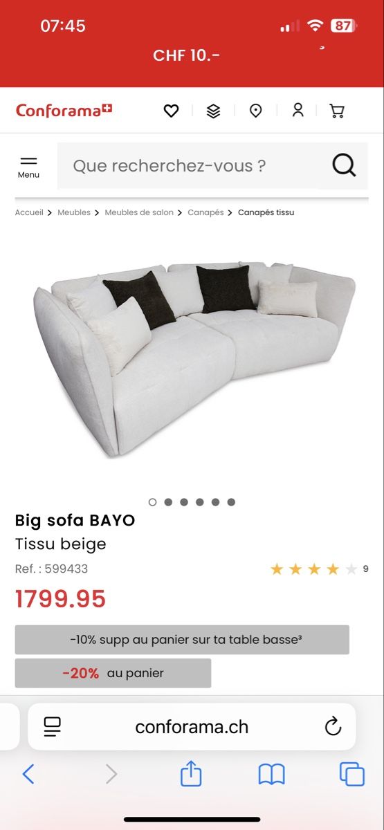 Sofas: Canapé Big Sofa – Neuf (Voir description) à Ponthaux par Lisil79 2