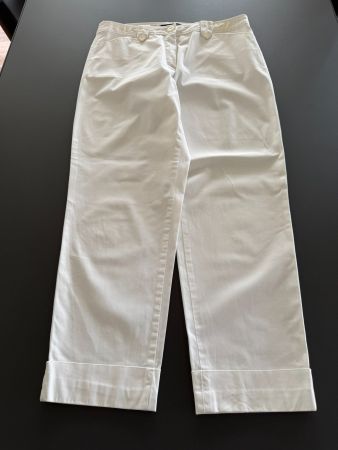 TAIFUN Sommerhose weiss mit breitem Aufschlag, Gr. 40
