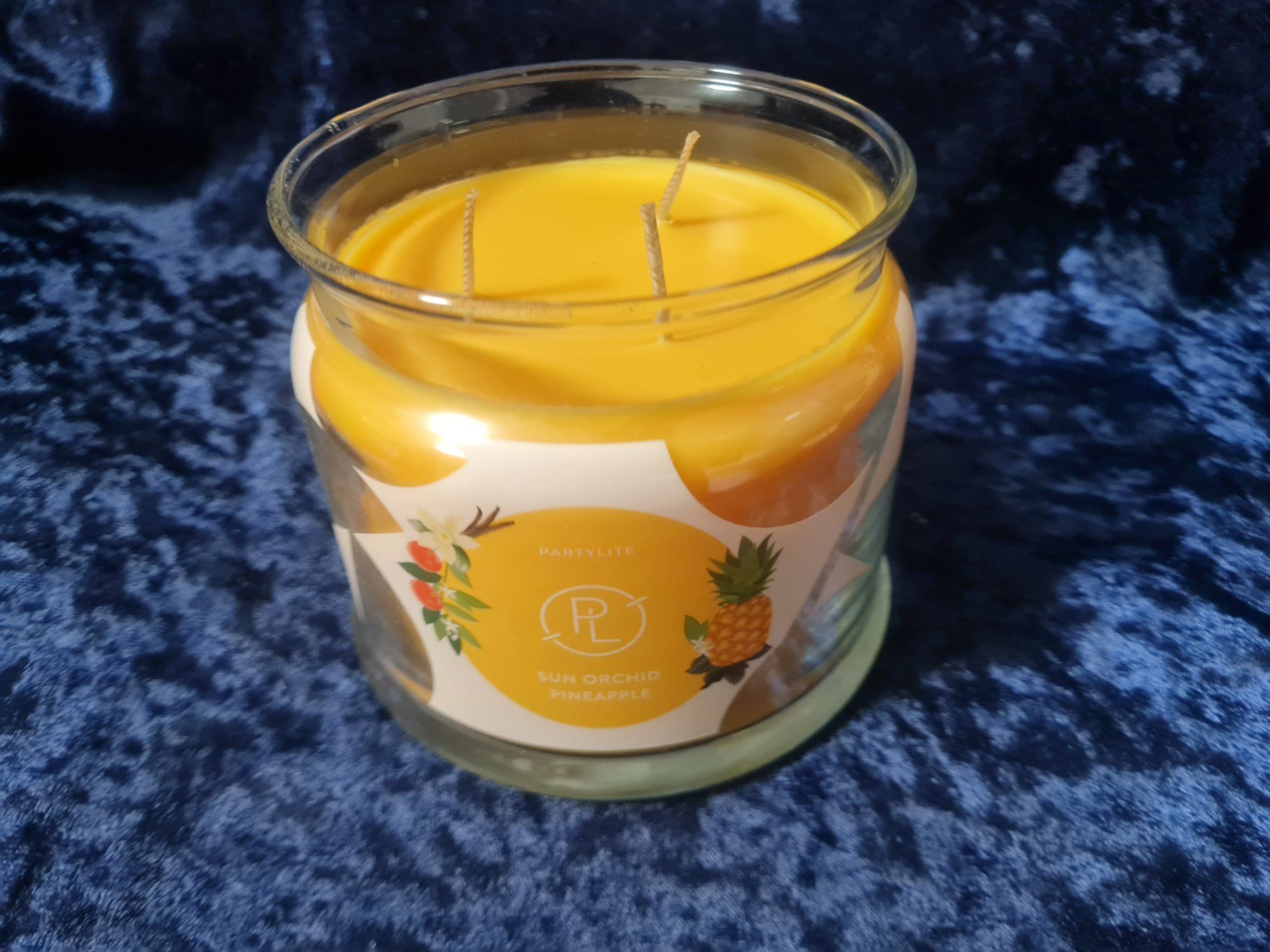 Partylite Candele: PartyLite - 3-Docht-Glas Sun Orchid Pineapple – Nuovo e nell'imballaggio originale da Othmarsingen venduto da Kleibai