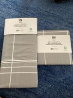 Fabrikneuer NEXT Satin Bettanzug Kissenbezug Karo Grau neu
