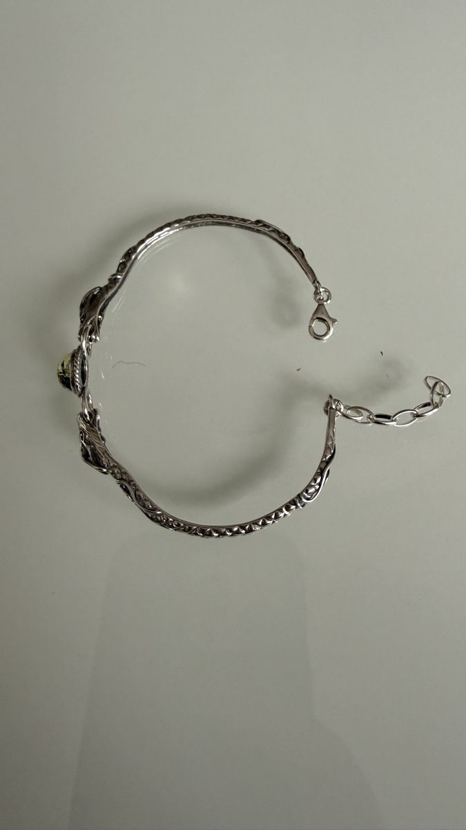 Bracciali & Braccialetti: Silberarmband mit Drachen, grünem Bernstein – Nuovo e nell'imballaggio originale da Ebikon venduto da Leonidas2 2