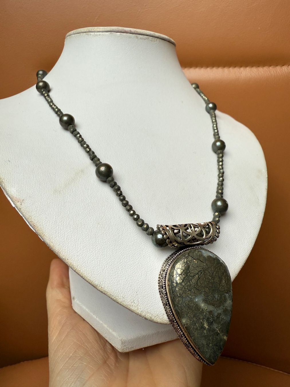 Catenine: Unikat - wunderschöne Pyrit Kette - Silber - NEU – Nuovo (secondo la descrizione) da Basel venduto da Chili007 6