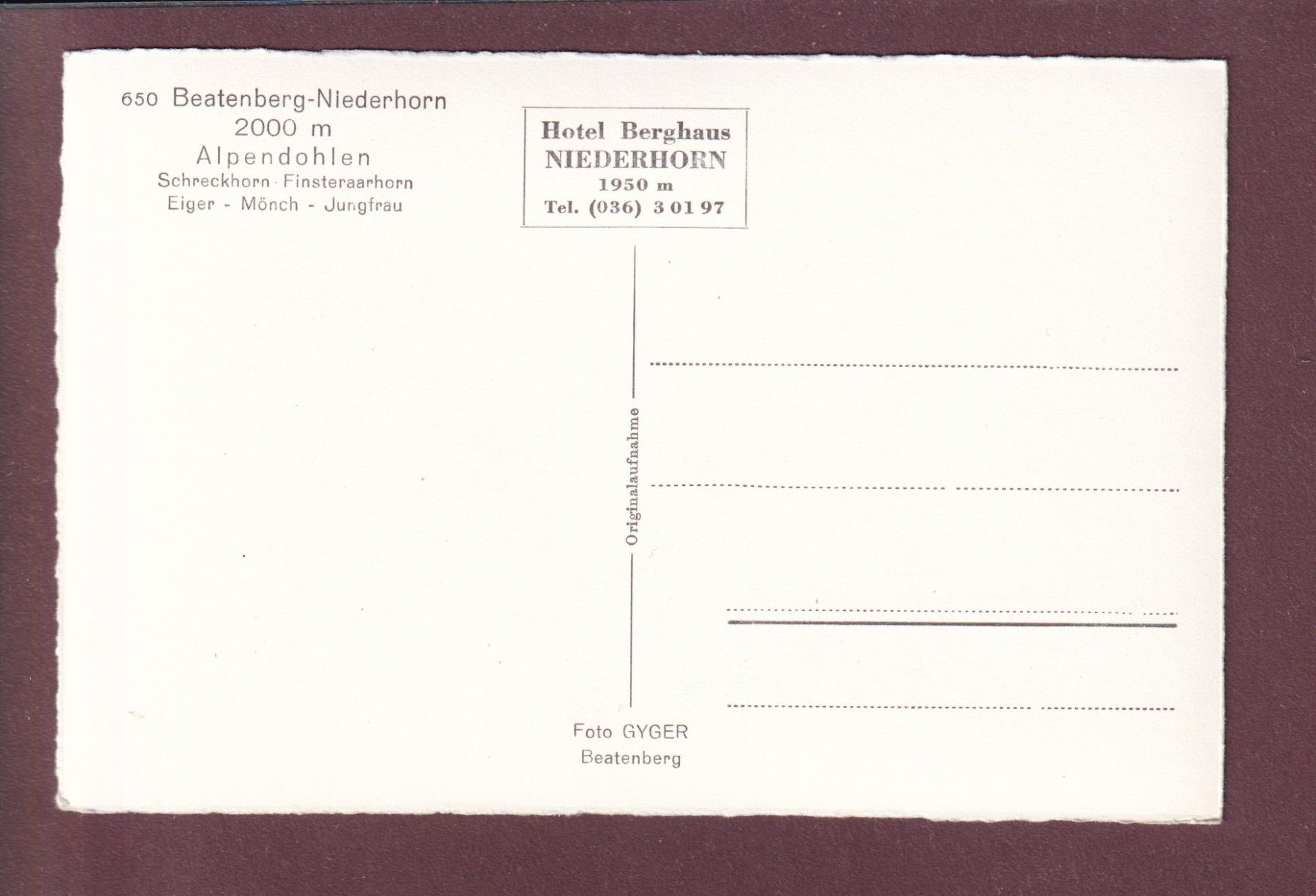Cartoline postali: BEATENBERG-NIEDERHORN - Alpendohlen – Usato da Pully venduto da nicecards 1