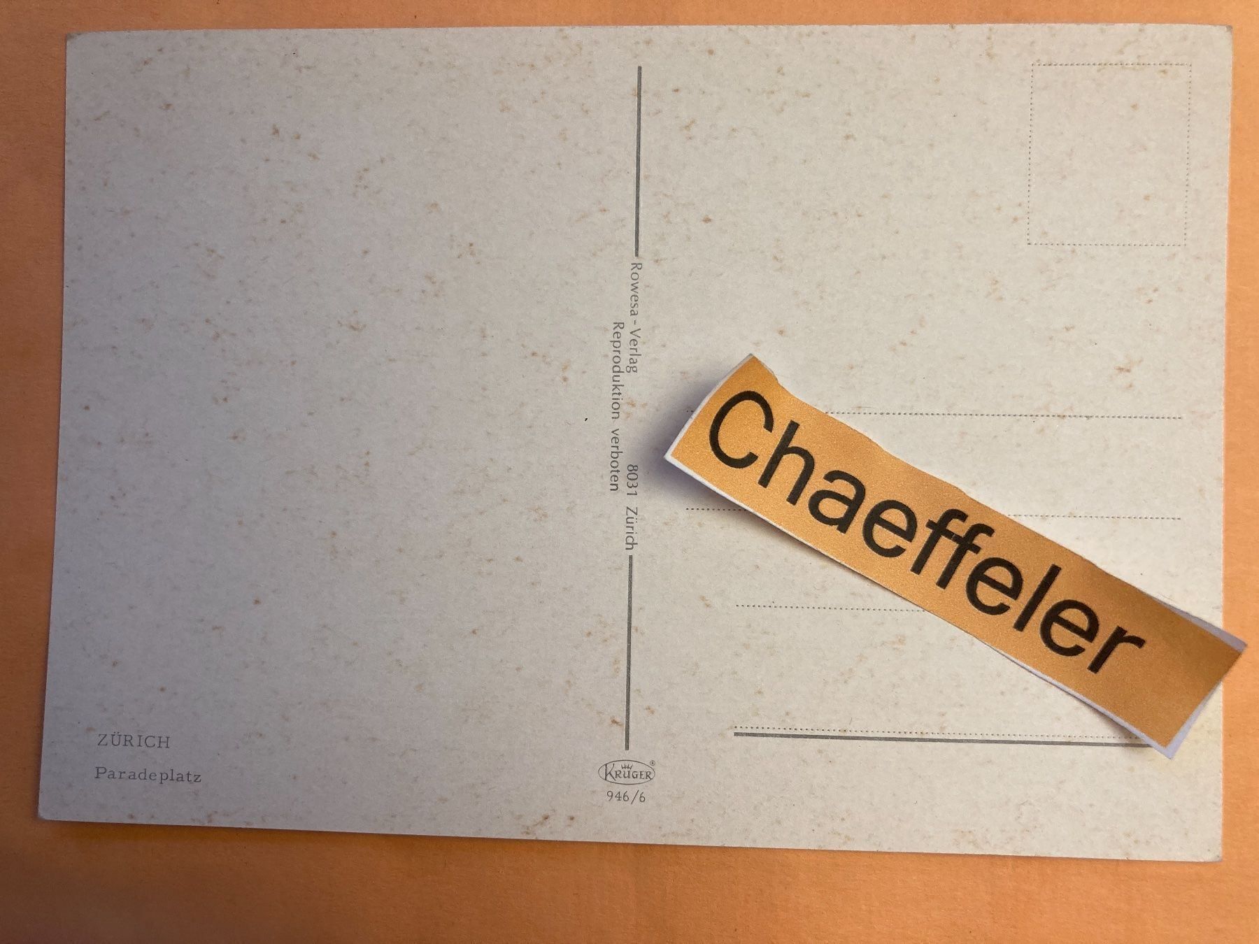 Ansichtskarten: Zürich, Paradeplatz – Gebraucht aus Zürich von Chaeffeler 1