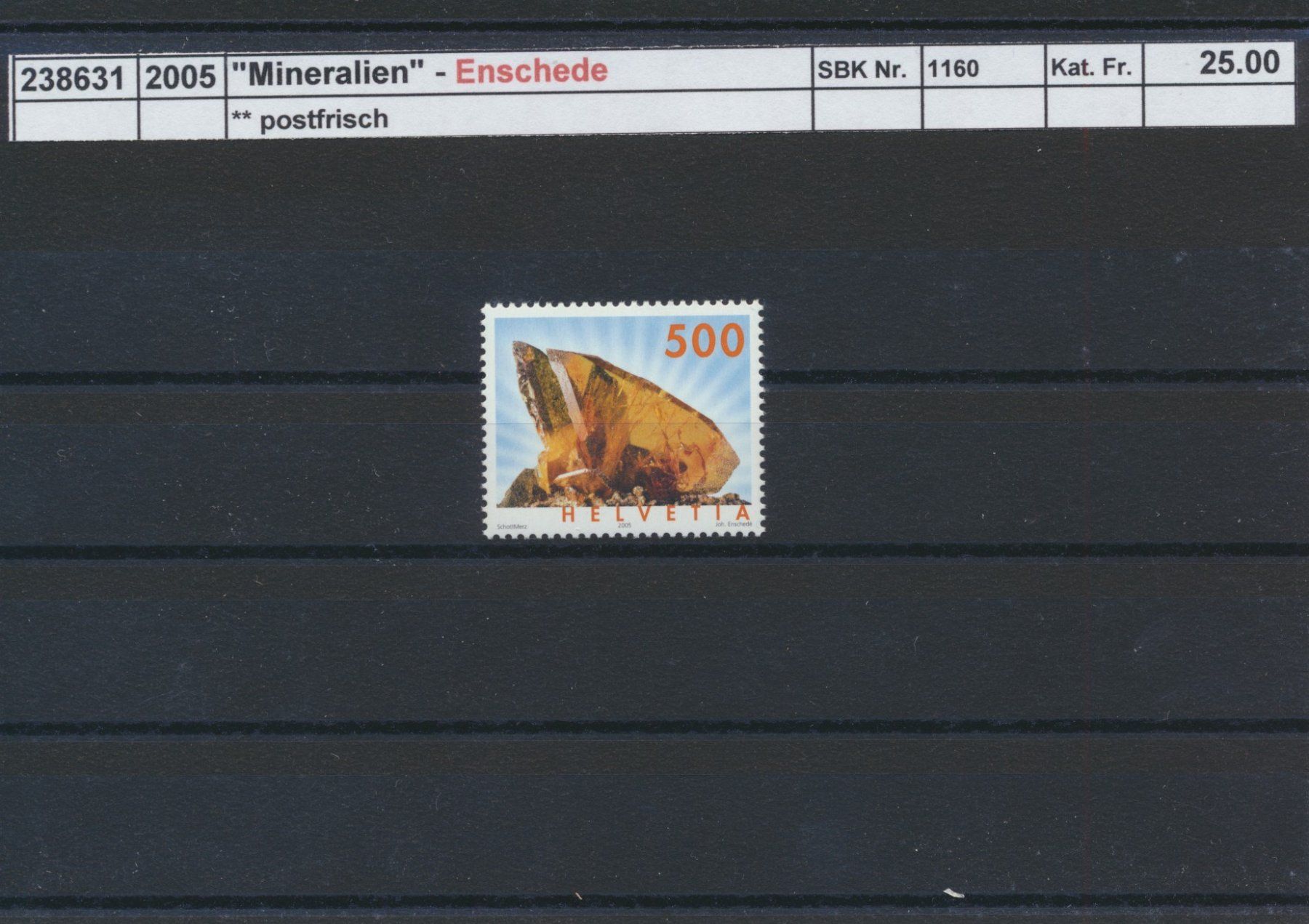 Alle Briefmarken: 2005 "Mineralien" - Enschede, ** postfrisch – Neu (gemäss Beschreibung) aus Winterthur von Zupogeru