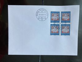 Schweiz 1966 Sonderstempel Embrach 6.6.66 6 4er50 Pro Patria