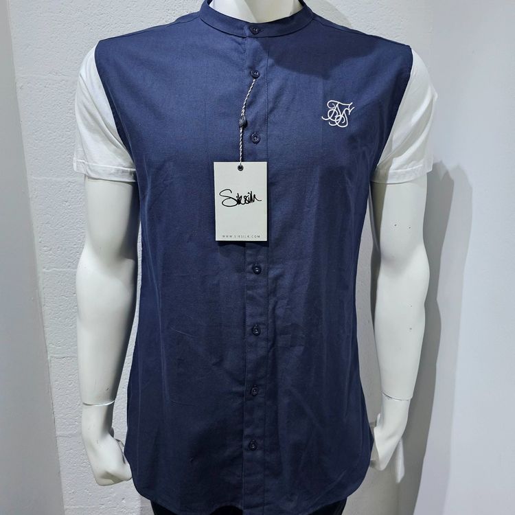 Chemise agent de sécurité : bleu marine, blanc