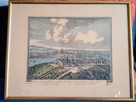 Originaler Kupferstich Basel Gesamtansicht um ca. 1700