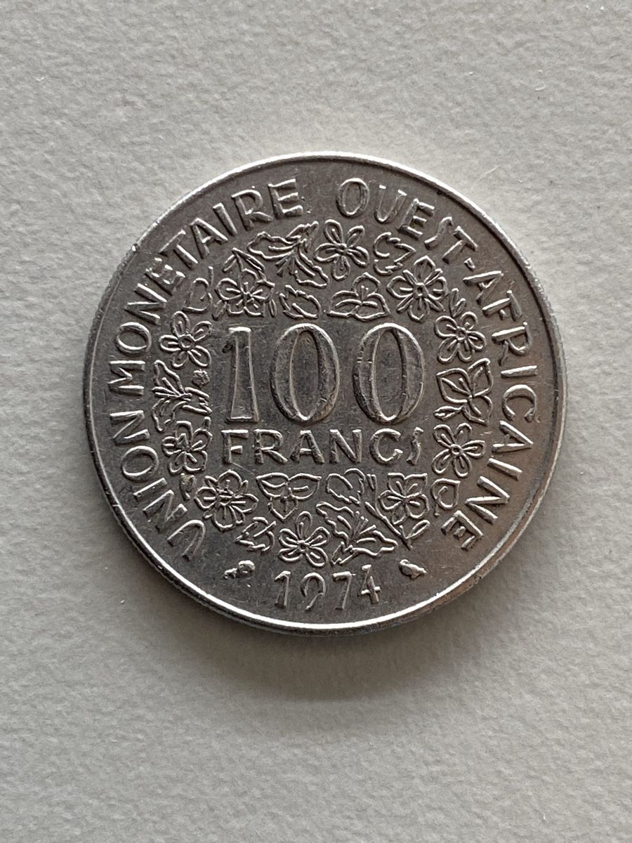 Tutti le monete: Afrique Ouest - 100 francs - 1974 – Usato da Payerne venduto da Mike1682
