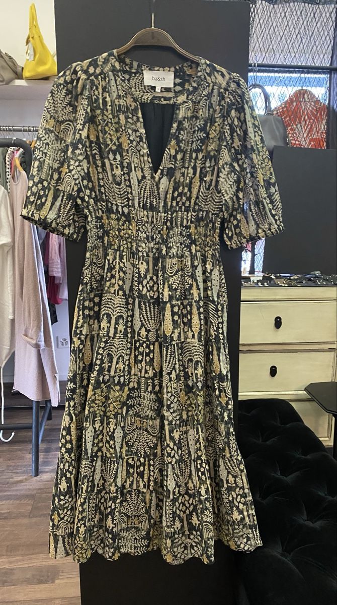 Ba&Sh Kleider: Bash Sommerkleid grün gemustert S neu – Neu (gemäss Beschreibung) aus Büron von Coerner