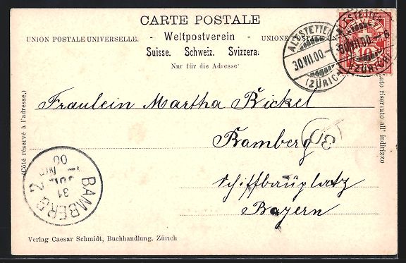 Ansichtskarten: Zürich, Schweizerisches Landesmuseum, E – Gebraucht aus Berlin von bartko-reher 1
