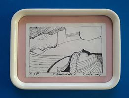 Cañameras: LANDSCHAFT 16.5.72 original Tuschezeichnung