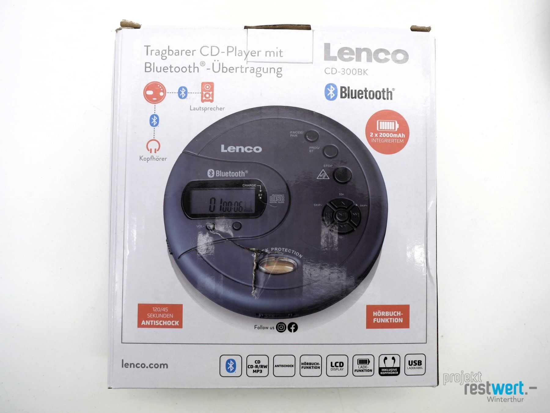 Lenco Tragbarer Mediaplayer: LENCO CD-300BK, CD-MP3-Player – Neu (gemäss Beschreibung) aus Winterthur von Restwert_Winterthur 5
