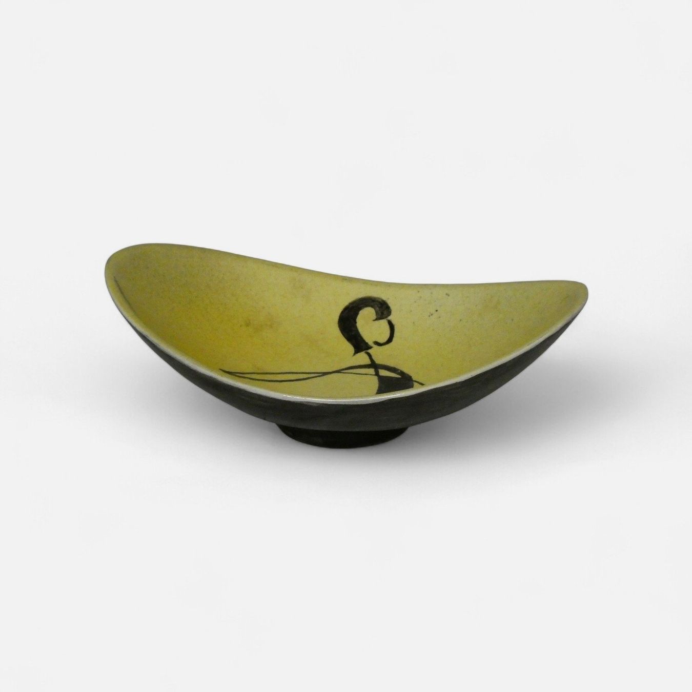 Piatti di portata: Coupe en céramique monogramme "MS" vers 1960. – Usato da Fribourg venduto da will69