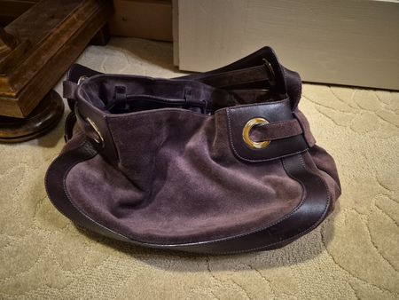 Bally Tasche Violett Wildleder Grandiose Augenweide