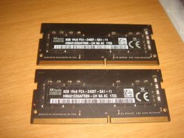 2 stück 8gb ddr4 2400 RAM für Laptop. Getestet.