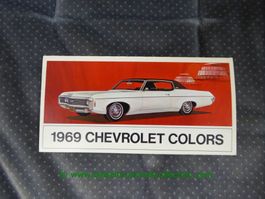 Chevrolet Modellprogramm 1969 Farbkarte