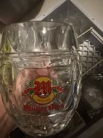Bierkrug Müller-Bräu Glas antik guter Zustand