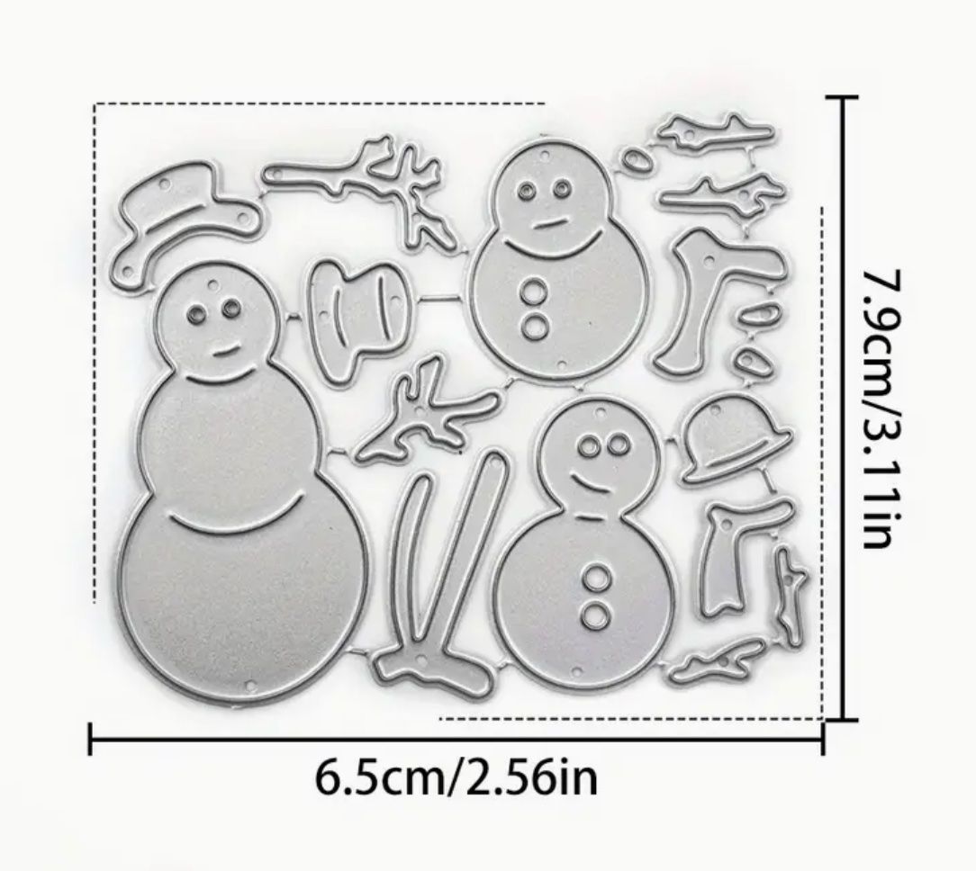 Sciablone: 2x detailierter Schneemann- Stanzschablone – Nuovo e nell'imballaggio originale da Frenkendorf venduto da jazzplatten 1
