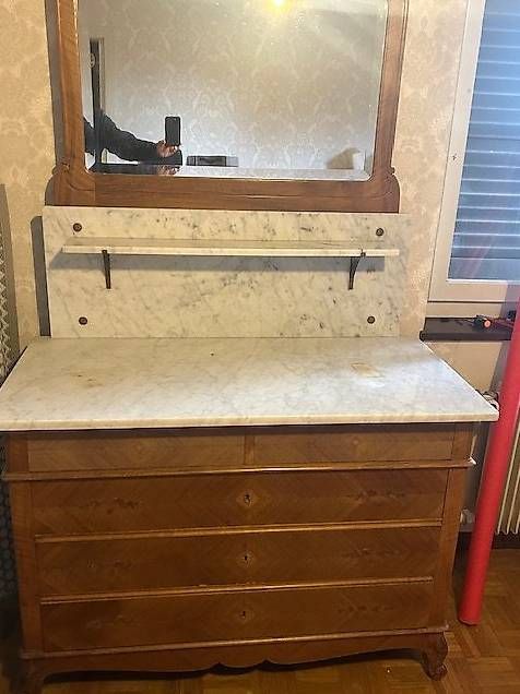 Tavoli da trucco: Meuble coiffeuse avec miroir – Usato da Chézard-St-Martin venduto da Famille.Richard