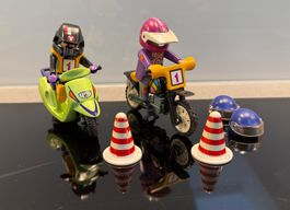 Playmobil Rennfahrer mit Töffli und Motorrad Set, Top!