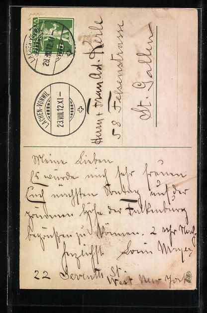 Cartoline postali: AK Zürich, St. Antoniuskirche, 1912 – Usato da Berlin venduto da bartko-reher 1