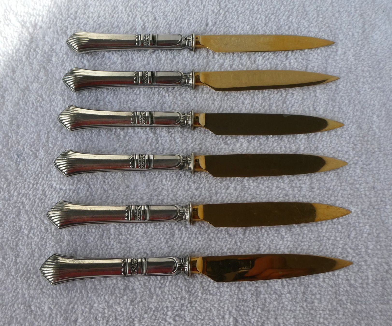 Posate: Obstmesser 800 Silber golden Messer Lorbeerkranz – Usato da Frauenfeld venduto da Astra13 4
