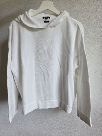 Massimo Dutti Strick-Hoodie Weiss – Gr. M – Made in Italy