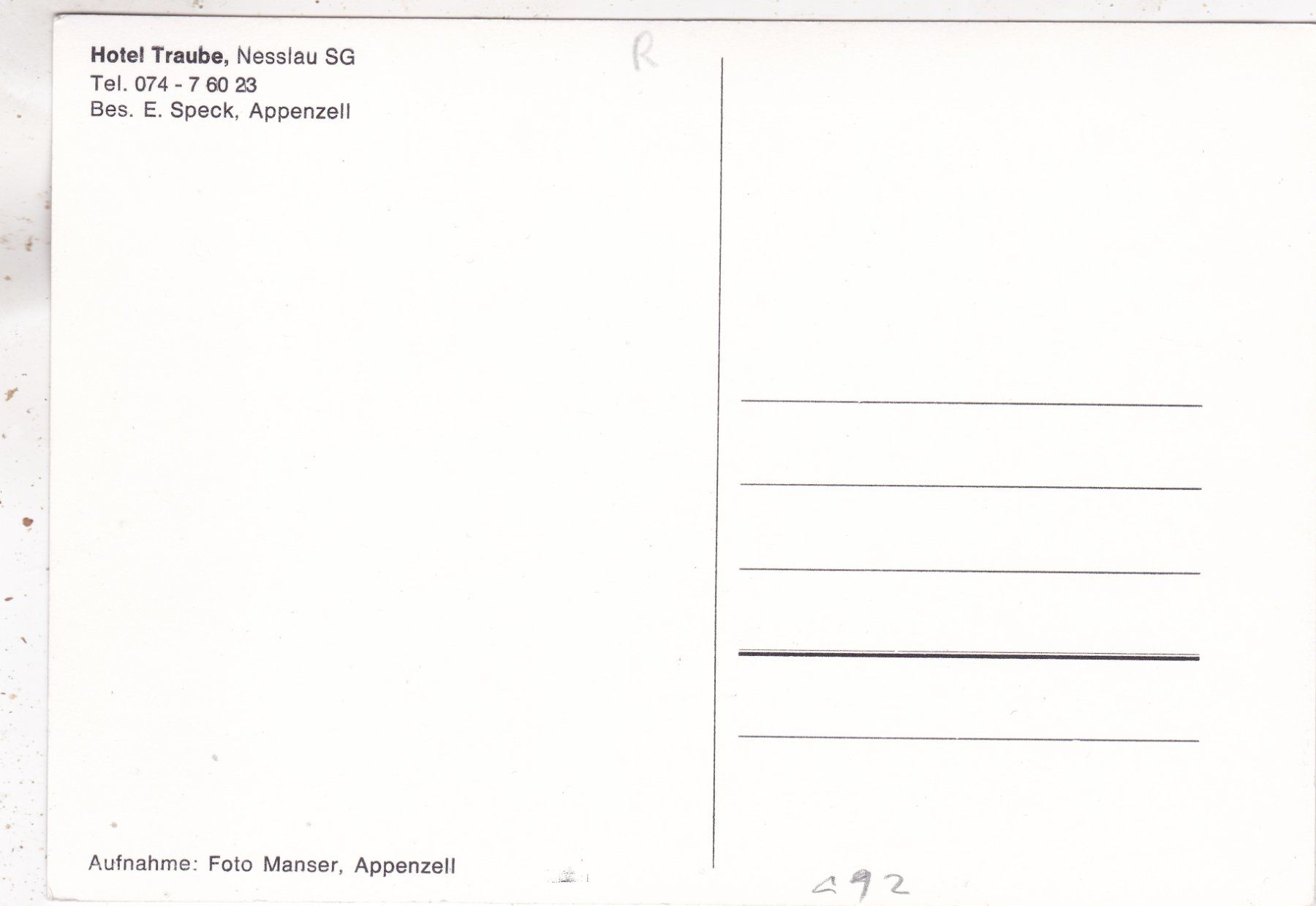 Ansichtskarten: Nesslau SG Hotel Traube – Gebraucht aus Herisau von Lisegrat2008 1