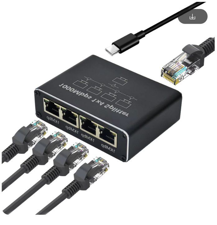 Ethernet Splitter 1bis4 1000 Mbit/s RJ45 LAN Hub/Router (Neu und ...