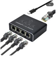 Ethernet Splitter 1bis4 1000 Mbit/s RJ45 LAN Hub/Router