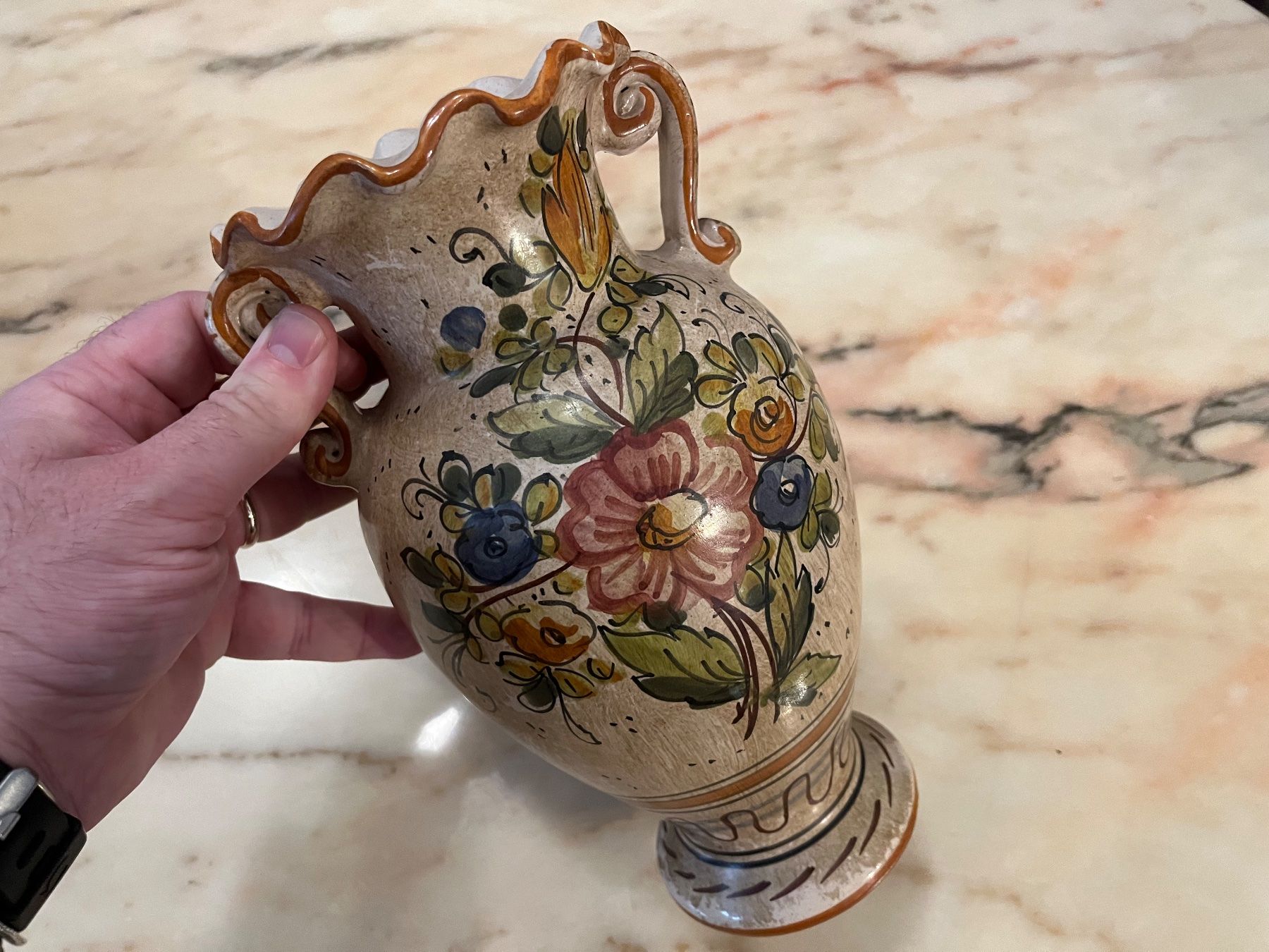 Vasen & Gefässe: Handbemalte Blumenvase, Keramik, Marcucci, Deruta – Gebraucht aus Thalwil von ansae17 1