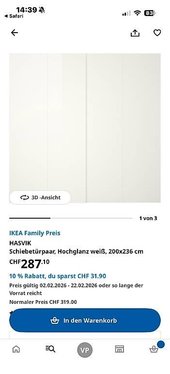 Porte: Ikea Pax Schiebetüre  – Usato da Bülach venduto da Peron83