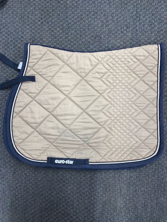 Tapis De Selle Euro-star Braidy 152 - Microfibre Bleu Marine - Dressage - Neuf