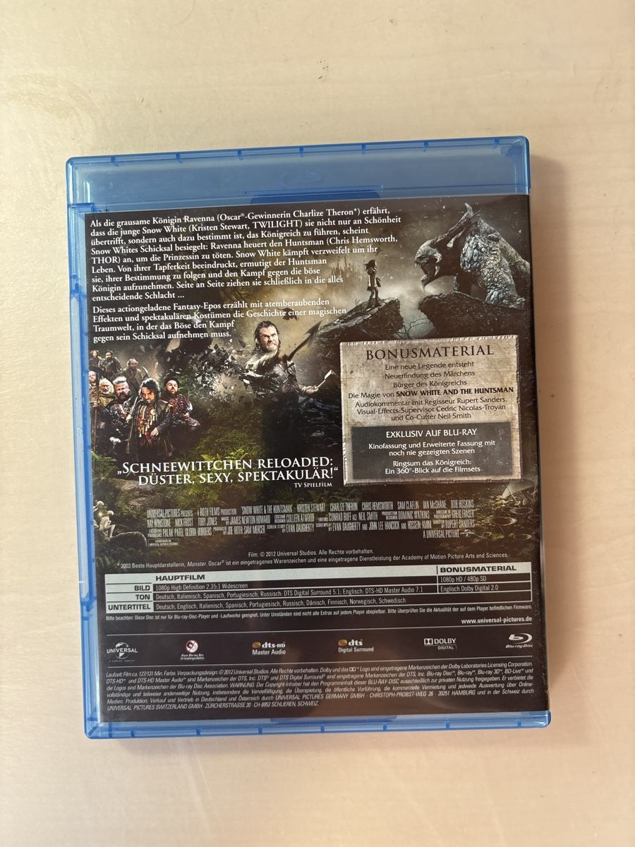 Tutti i DVDs: Snow White & the Huntsman Blu-ray Extended Edition – Usato da Ruswil venduto da Slivio_ 1