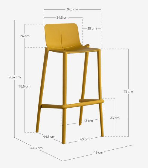 Seggioloni: 2 chaises de bar haut moutarde plastique – Usato da Annemasse venduto da ade_6xjr 2